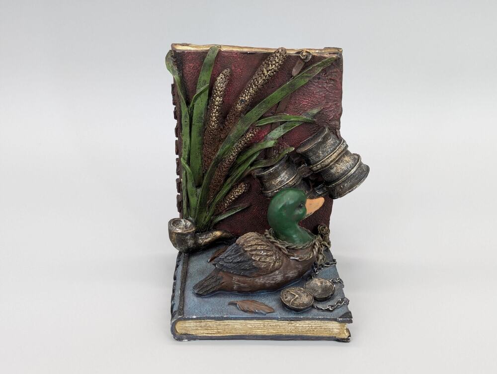 Vintage Heavy Resin Explorer Nature Journal Mallard Duck 5.5" Bookend